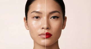 A model's face, close-up